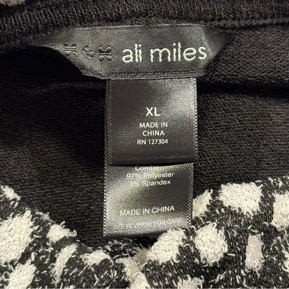 Ali Miles Size XL 3/4 Sleeves Cowl Neck Tunic Sweater Abstract Artsy Lagenlook - Picture 3 of 6